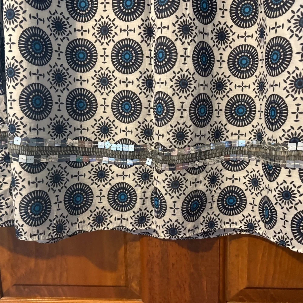 Tory Burch Maxi Skirt in Blue/White (Size 2)